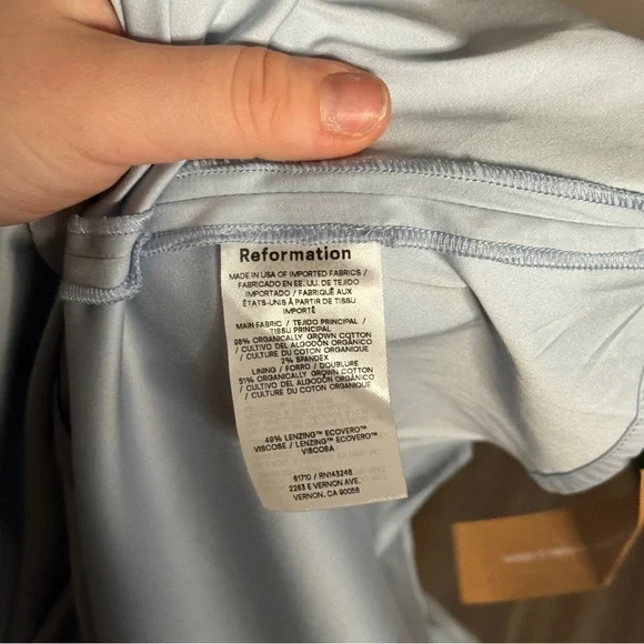 Reformation Cherrie Dress Blue sz 12 - Picture 11 of 12